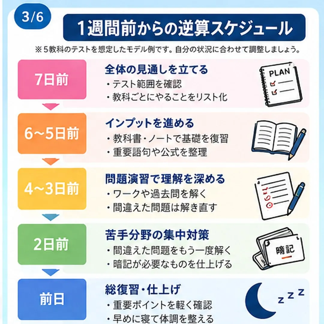 📚 テスト1週間前、何から勉強する？